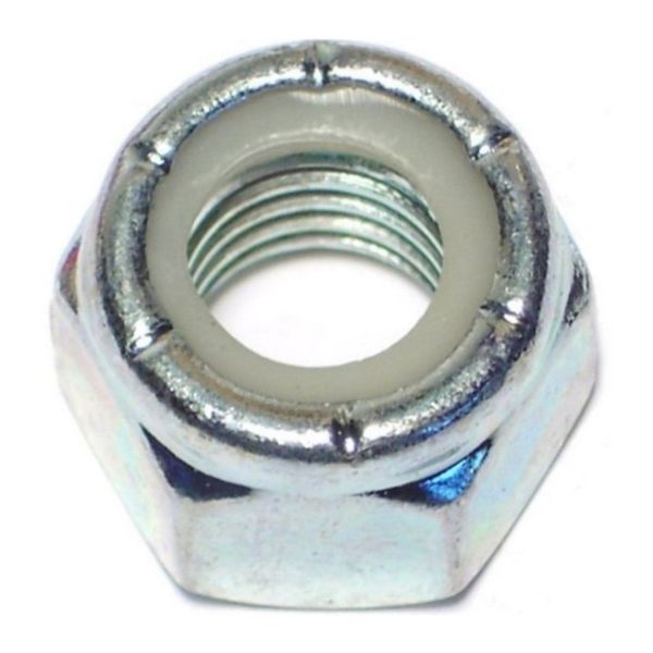 1/2"-13 Zinc Plated Grade 2 Steel Coarse Thread Nylon Insert Lock Nuts