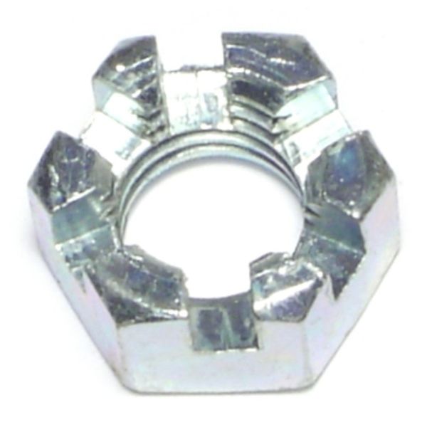 1/2"-13 Zinc Plated Steel Coarse Thread Slotted Hex Nuts