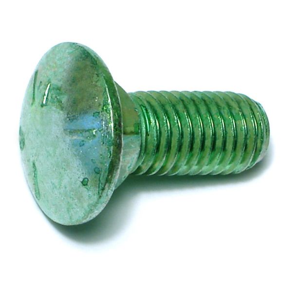 1/2"-13 x 1-1/4" Green Rinsed Zinc Plated Grade 5 Steel Coarse Thread Carriage Bolts
