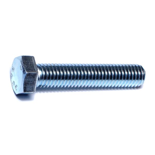 1/2"-13 x 2-1/2" Zinc Plated Steel Coarse Full Thread Hex Head Tap Bolts