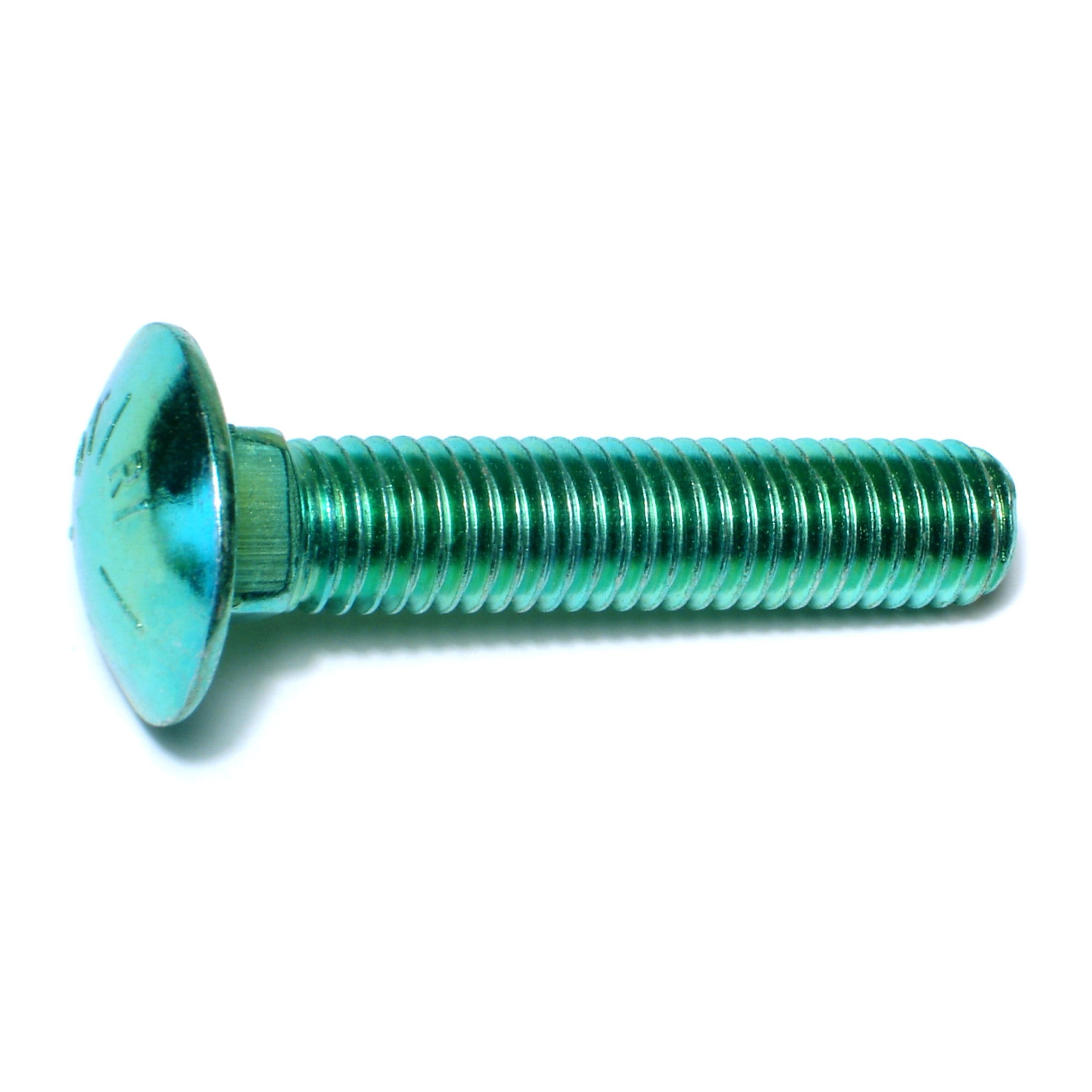 1/2"-13 x 2-1/2" Green Rinsed Zinc Plated Grade 5 Steel Coarse Thread Carriage Bolts