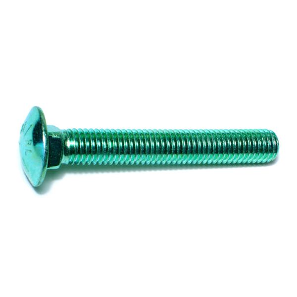 1/2"-13 x 3-1/2" Green Rinsed Zinc Plated Grade 5 Steel Coarse Thread Carriage Bolts