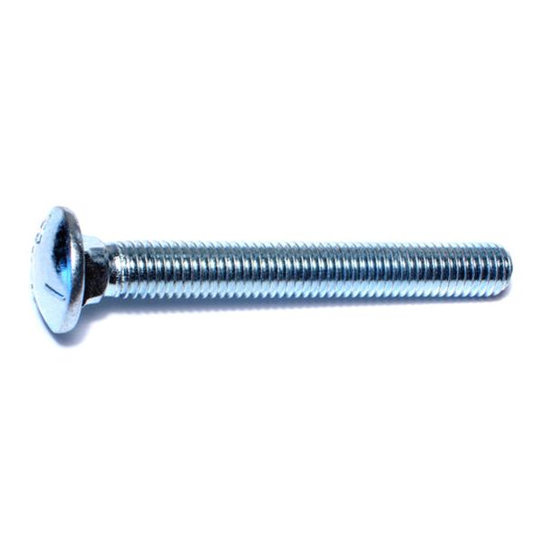 1/2"-13 x 4" Zinc Plated Grade 5 Steel Coarse Thread Carriage Bolts