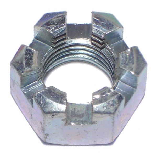 1/2"-20 Zinc Plated Steel Fine Thread Castle Hex Nuts