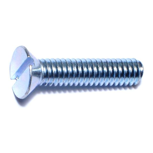 #12-24 x 1" Zinc Plated Steel Coarse Thread Slotted Flat Head Machine Screws