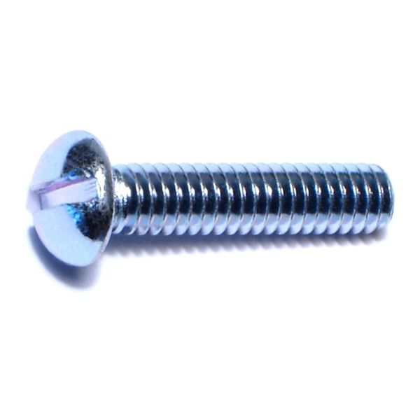 #12-24 x 1" Zinc Plated Steel Coarse Thread Slotted Round Head Machine Screws