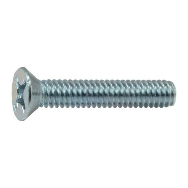 #12-24 x 1-1/4" Zinc Plated Steel Coarse Thread Phillips Flat Head Machine Screws