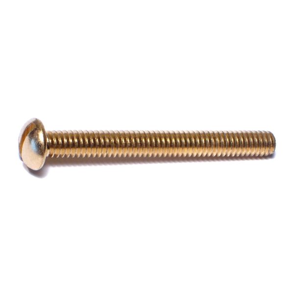 #12-24 x 2" Brass Coarse Thread Slotted Round Head Machine Screws