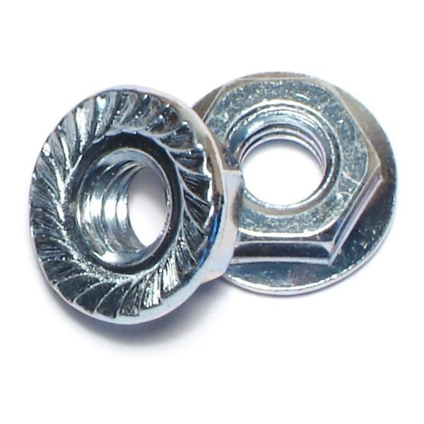 1/4"-20 Zinc Plated Case Hardened Steel Coarse Thread Hex Flange Nuts