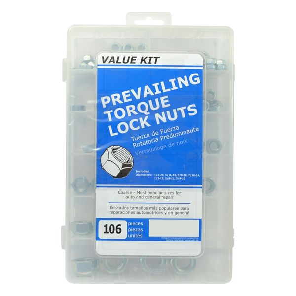 1/4"-20 Zinc Plated Grade 2 Steel Coarse Thread Lock Nuts