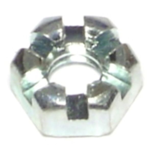 1/4"-20 Zinc Plated Steel Coarse Thread Slotted Hex Nuts