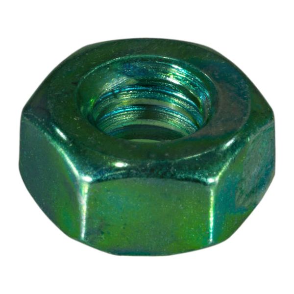 1/4"-20 Green Rinsed Zinc Plated Grade 5 Steel Coarse Thread Hex Nuts