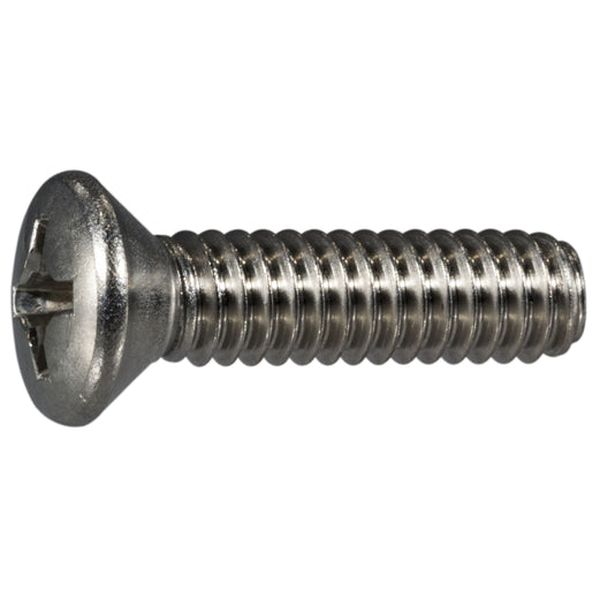 1/4"-20 x 1" 18-8 Stainless Steel Coarse Thread Phillips Oval Head Machine Screws