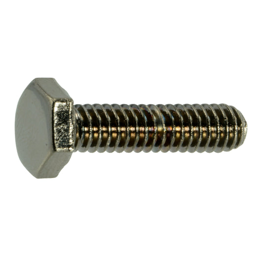 1/4"-20 x 1" Black Chrome Plated Steel Coarse Thread Hex Cap Screws