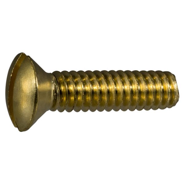 1/4"-20 x 1" Brass Coarse Thread Slotted Oval Head Machine Screws