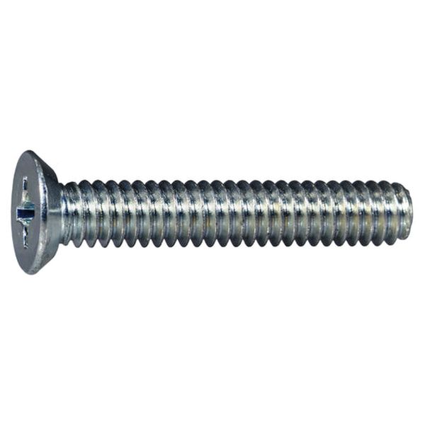 1/4"-20 x 1-1/2" Zinc Plated Steel Coarse Thread Phillips Flat Undercut Head Machine Screws