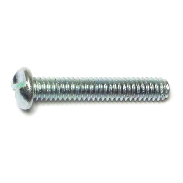 1/4"-20 x 1-1/2" Zinc Plated Steel Coarse Thread Slotted Oval Head One-Way Machine Screws