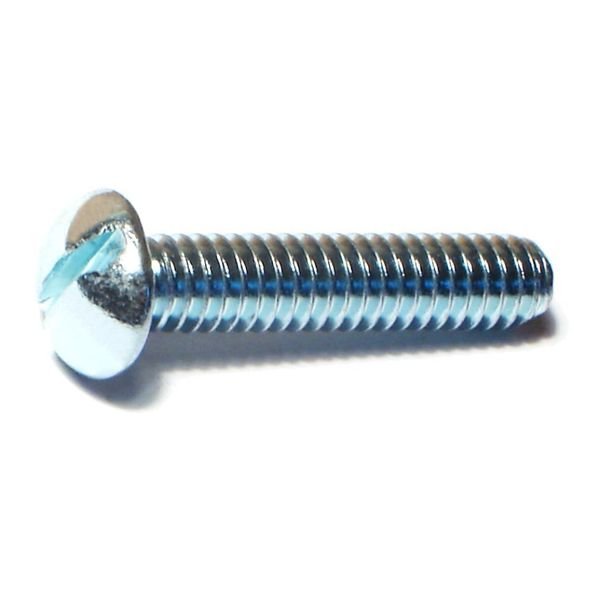 1/4"-20 x 1-1/4" Zinc Plated Steel Coarse Thread Slotted Round Head Machine Screws