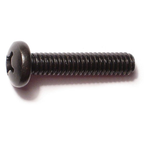 1/4"-20 x 1-1/4" Black Oxide Steel Coarse Thread Phillips Pan Head Machine Screws