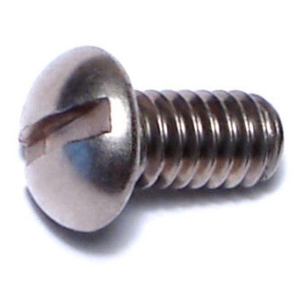 1/4"-20 x 1/2" 18-8 Stainless Steel Coarse Thread Slotted Round Head Machine Screws