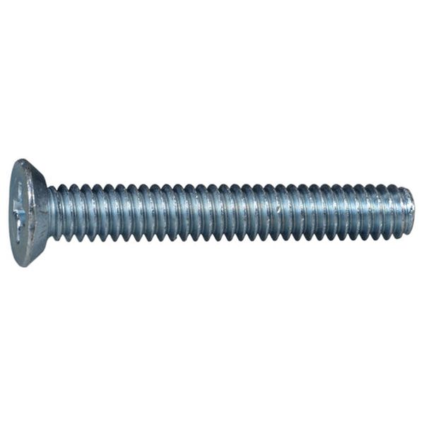 1/4"-20 x 1-3/4" Zinc Plated Steel Coarse Thread Phillips Flat Undercut Head Machine Screws