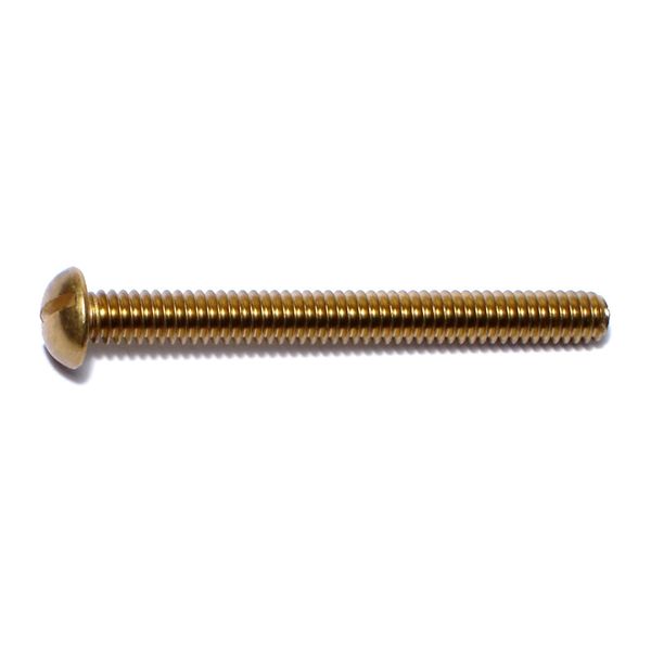 1/4"-20 x 2-1/2" Brass Coarse Thread Slotted Round Head Machine Screws