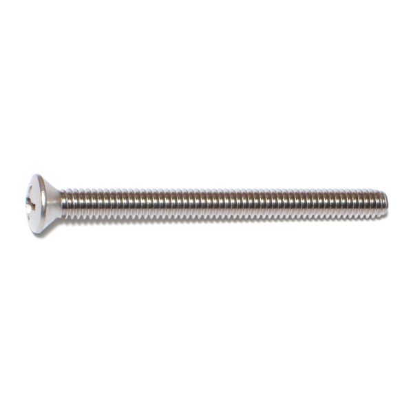 1/4"-20 x 3" 18-8 Stainless Steel Coarse Thread Phillips Oval Head Machine Screws