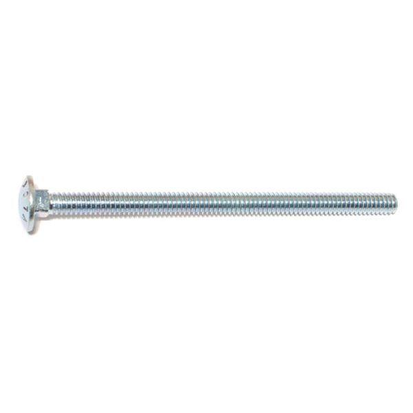 1/4"-20 x 4" Zinc Plated Grade 2 / A307 Steel Coarse Thread Carriage Bolts