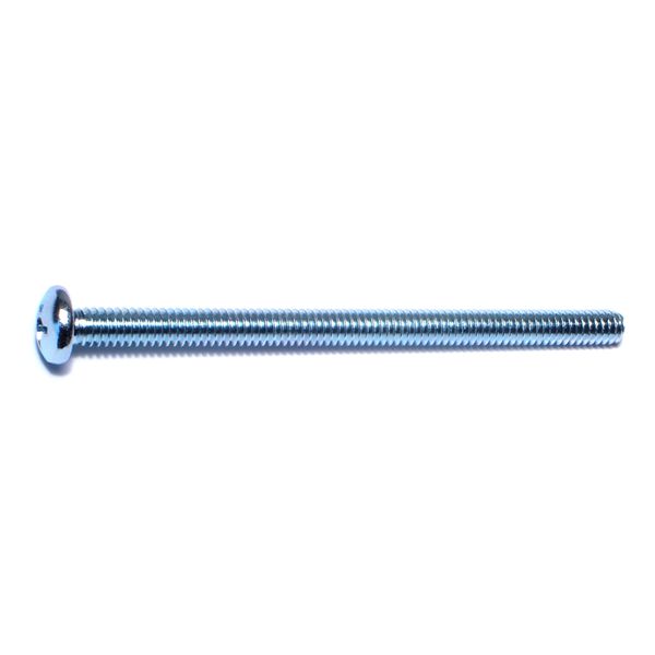 1/4"-20 x 4" Zinc Plated Steel Coarse Thread Phillips Pan Head Machine Screws