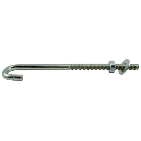 1/4"-20 x 5" Zinc Plated Steel Coarse Thread J Bolts