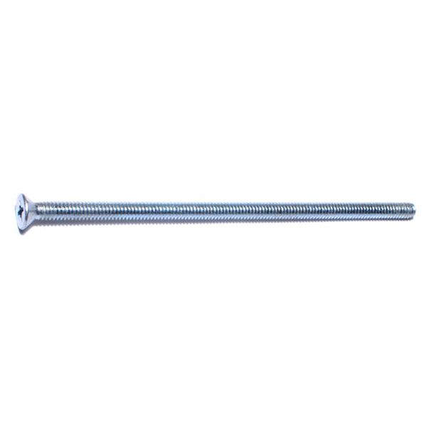 1/4"-20 x 6" Zinc Plated Steel Coarse Thread Phillips Flat Head Machine Screws
