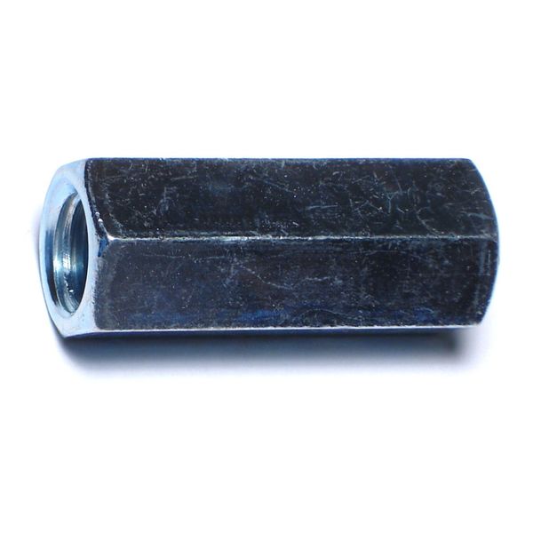 1/4"-20 x 7/16" x 1-3/4" Zinc Plated Steel Coarse Thread Rod Coupling Nuts
