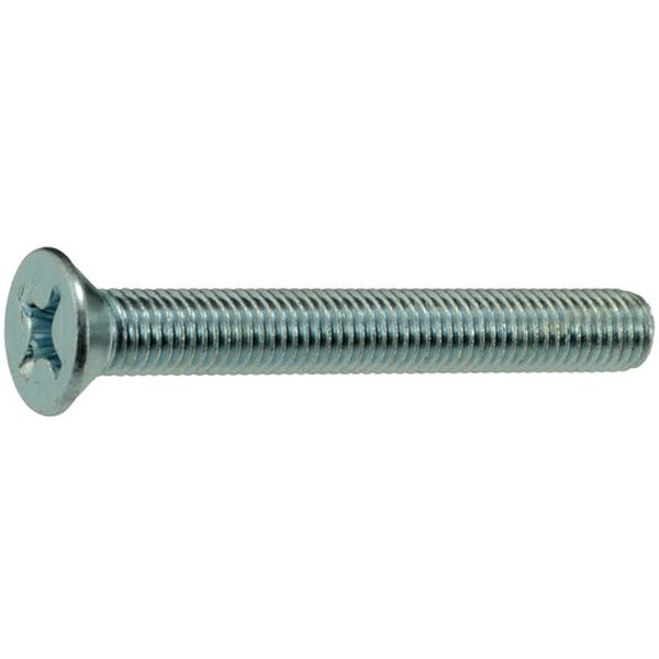 1/4"-28 x 2" Zinc Plated Steel Fine Thread Phillips Flat Head Machine Screws