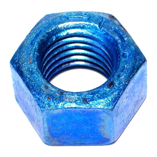 1"-8 Zinc Plated Grade 8 Steel Blue Rinsed Coarse Thread Hex Nuts