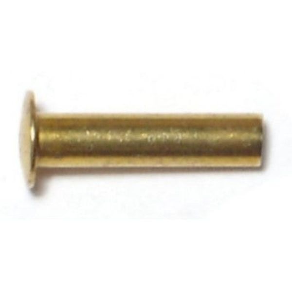 1/8" x 1/2" Brass Plated Steel Tubular Rivets