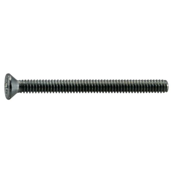 #2-56 x 1" Zinc Plated Steel Coarse Thread Phillips Flat Head Machine Screws