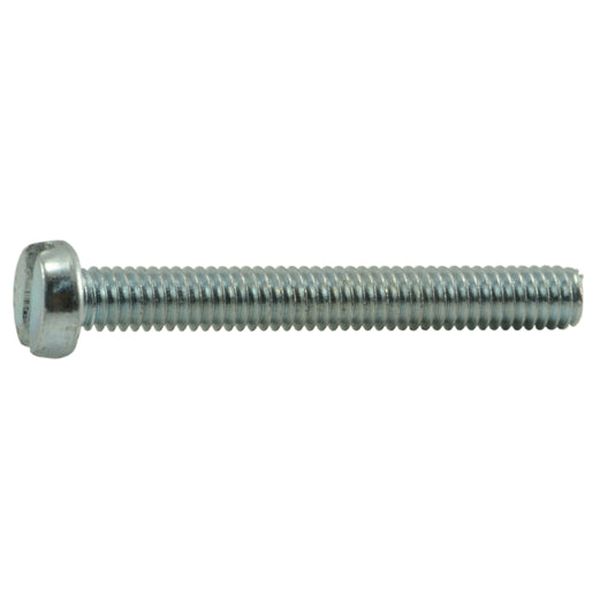 2.5mm-0.45 x 20mm Zinc Plated Class 4.8 Steel Coarse Thread Slotted Pan Head Machine Screws