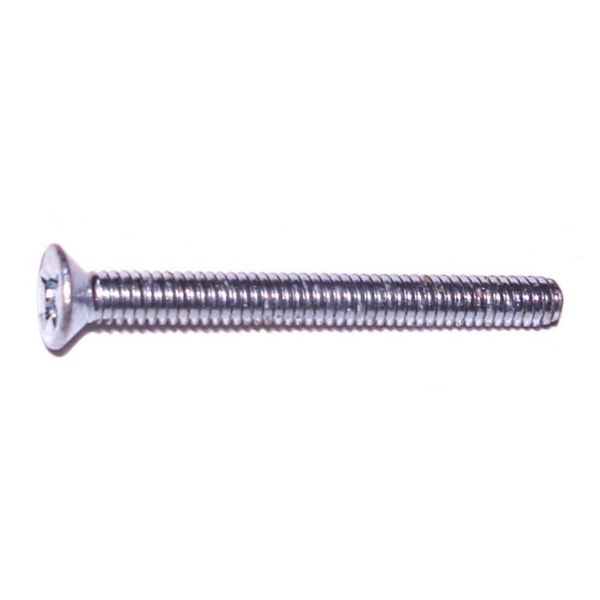 2mm-0.4 x 20mm Zinc Plated Class 4.8 Steel Coarse Thread Phillips Flat Head Machine Screws