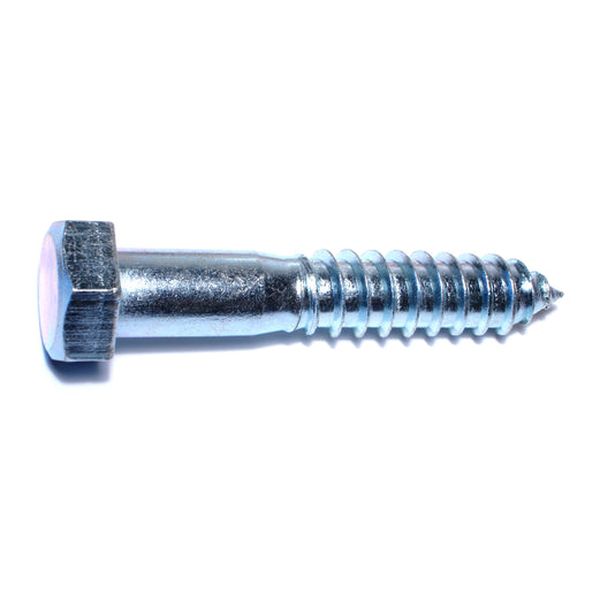 3/4" x 4" Zinc Plated Grade 2 / A307 Steel Hex Head Lag Screws