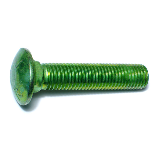 3/4"-10 x 3-1/2" Green Rinsed Zinc Plated Grade 5 Steel Coarse Thread Carriage Bolts