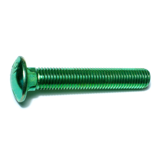 3/4"-10 x 4-1/2" Green Rinsed Zinc Plated Grade 5 Steel Coarse Thread Carriage Bolts