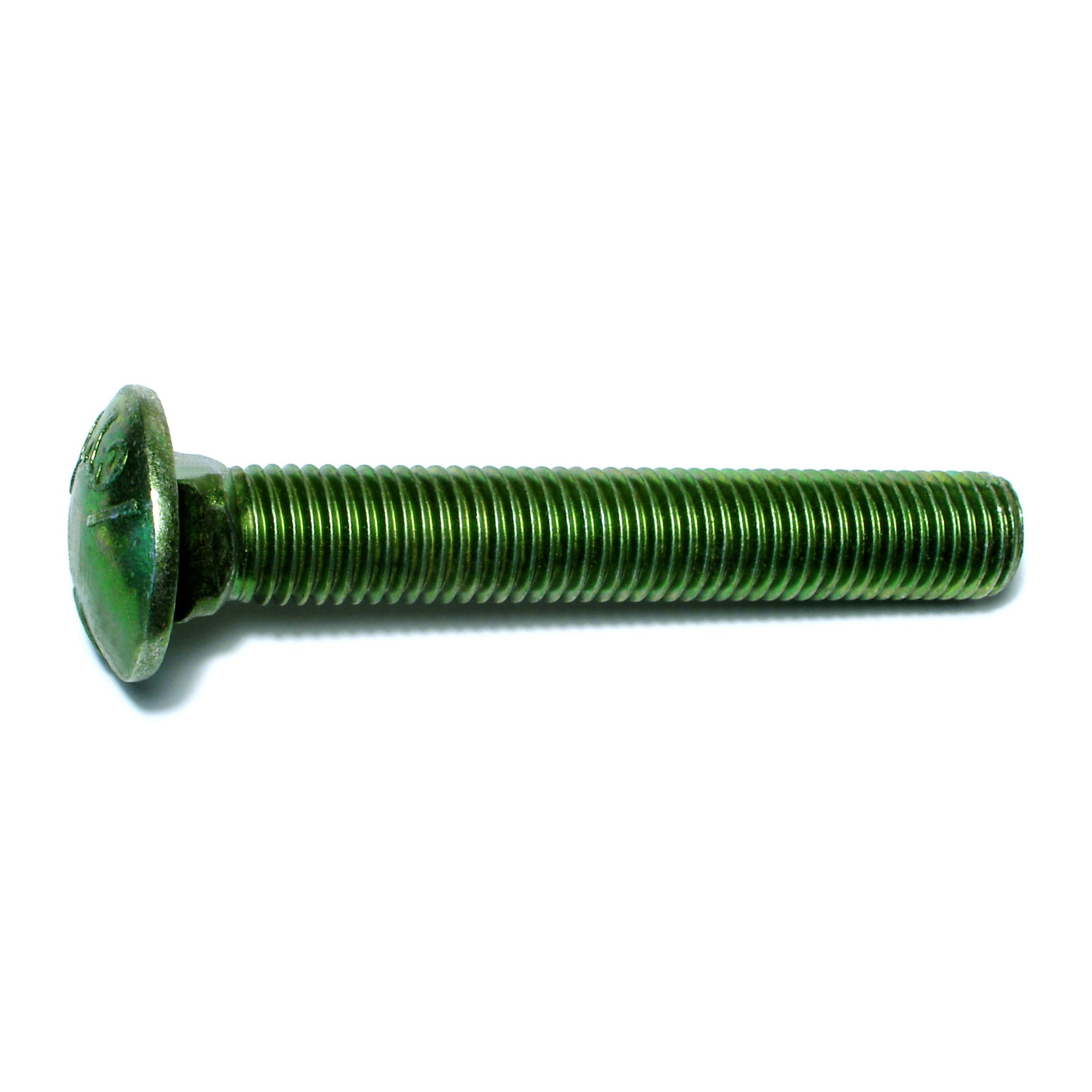 3/4"-10 x 5" Green Rinsed Zinc Plated Grade 5 Steel Coarse Thread Carriage Bolts