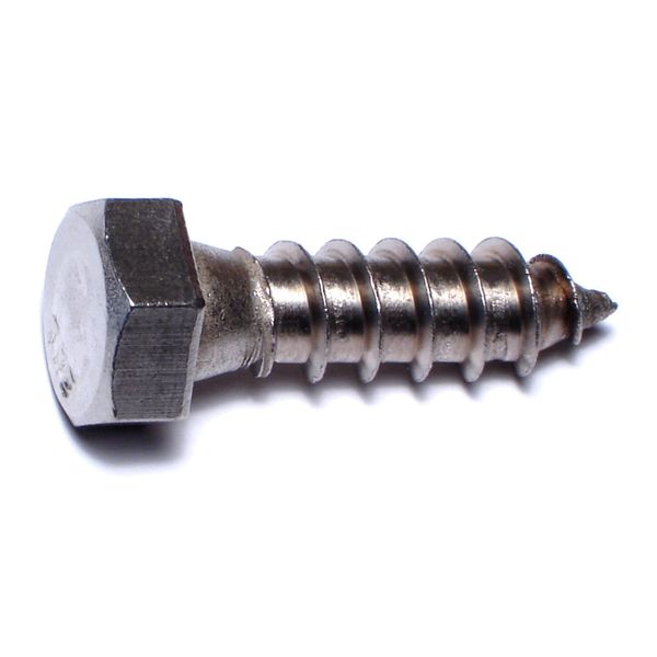 3/8" x 1-1/4" 18-8 Stainless Steel Hex Head Lag Screws