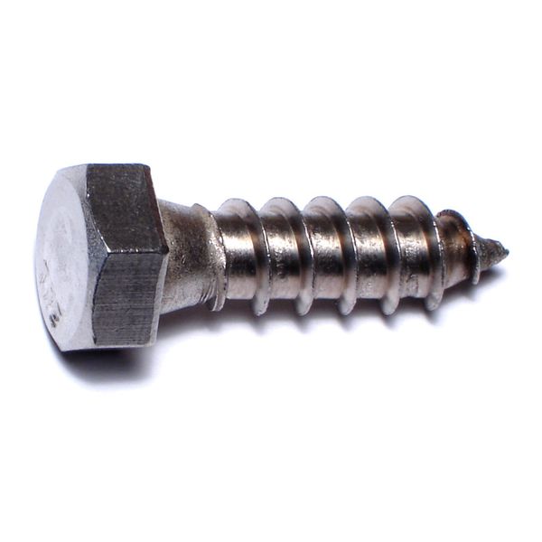 3/8" x 1-1/4" 18-8 Stainless Steel Hex Head Lag Screws