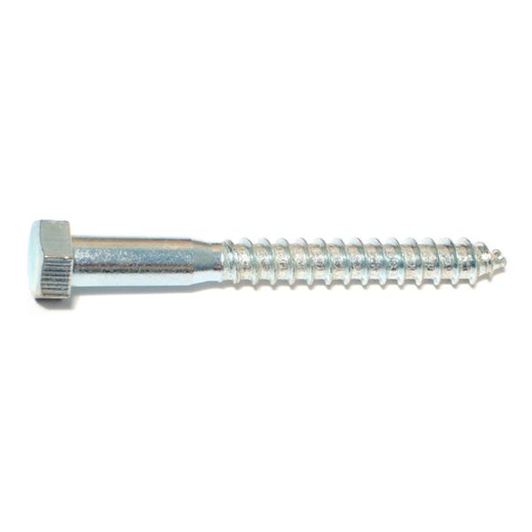 3/8" x 3-1/2" Zinc Plated Grade 2 / A307 Steel Hex Head Lag Screws