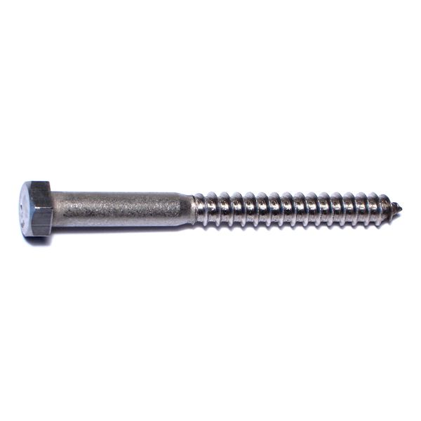 3/8" x 4" 18-8 Stainless Steel Hex Head Lag Screws