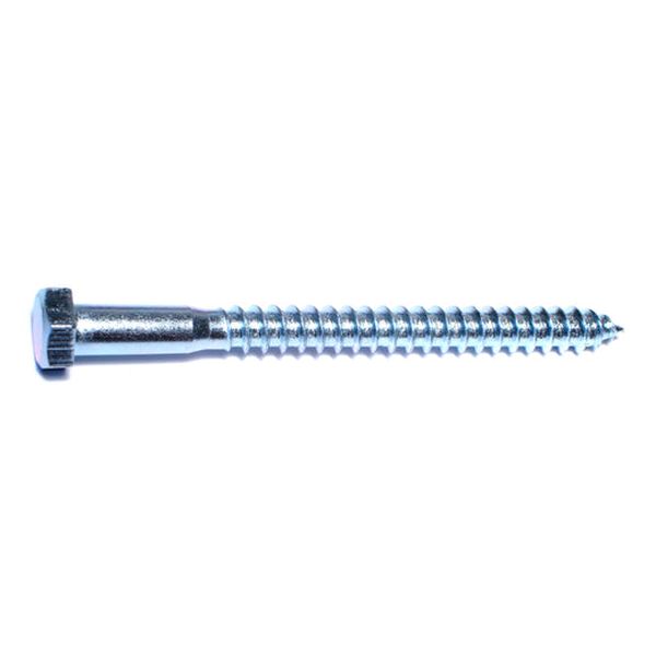 3/8" x 4-1/2" Zinc Plated Grade 2 / A307 Steel Hex Head Lag Screws