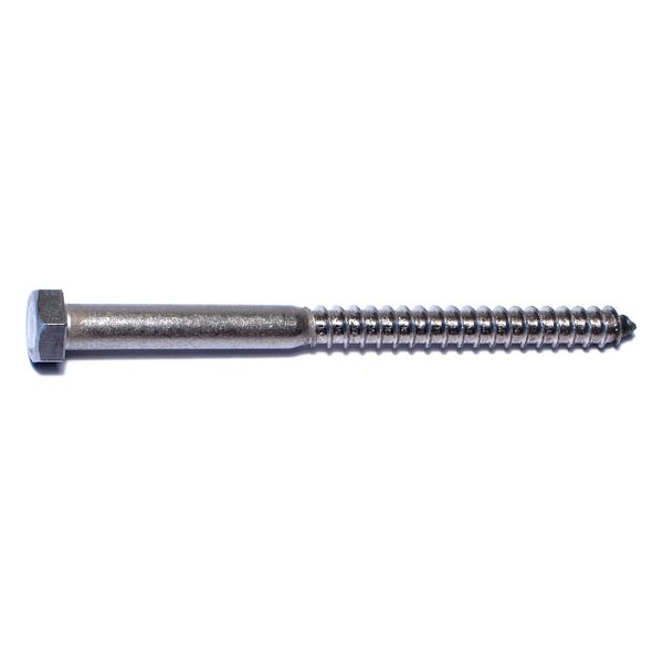 3/8" x 5" 18-8 Stainless Steel Hex Head Lag Screws