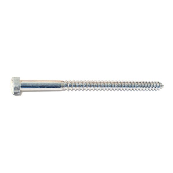 3/8" x 6" Zinc Plated Grade 2 / A307 Steel Hex Head Lag Screws