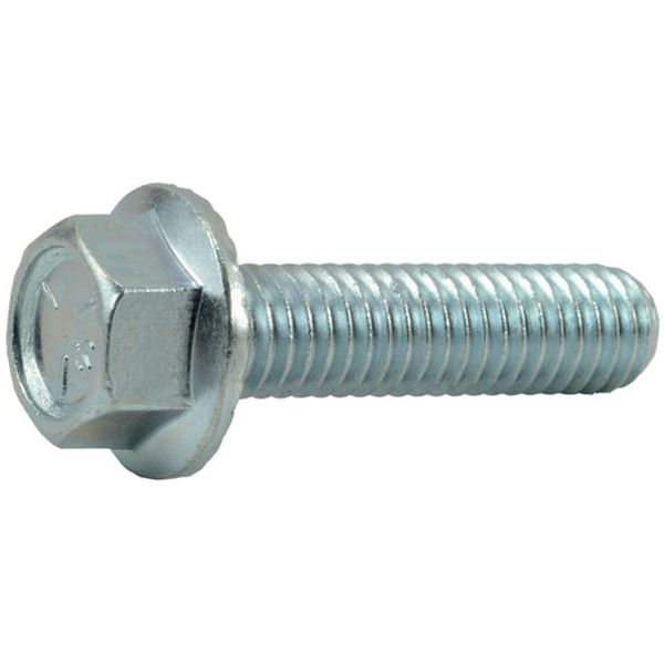 3/8"-16 x 1-1/2" Zinc Plated Grade 5 Steel Coarse Thread Hex Washer Head Serrated Flange Bolts